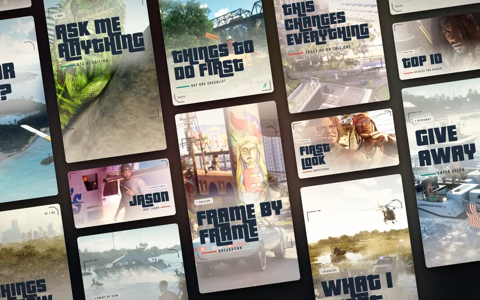 Contenu du Starter Pack : miniatures YouTube, stories Instagram, slides de carrousel et hooks vidéo en Sunbleached Coast